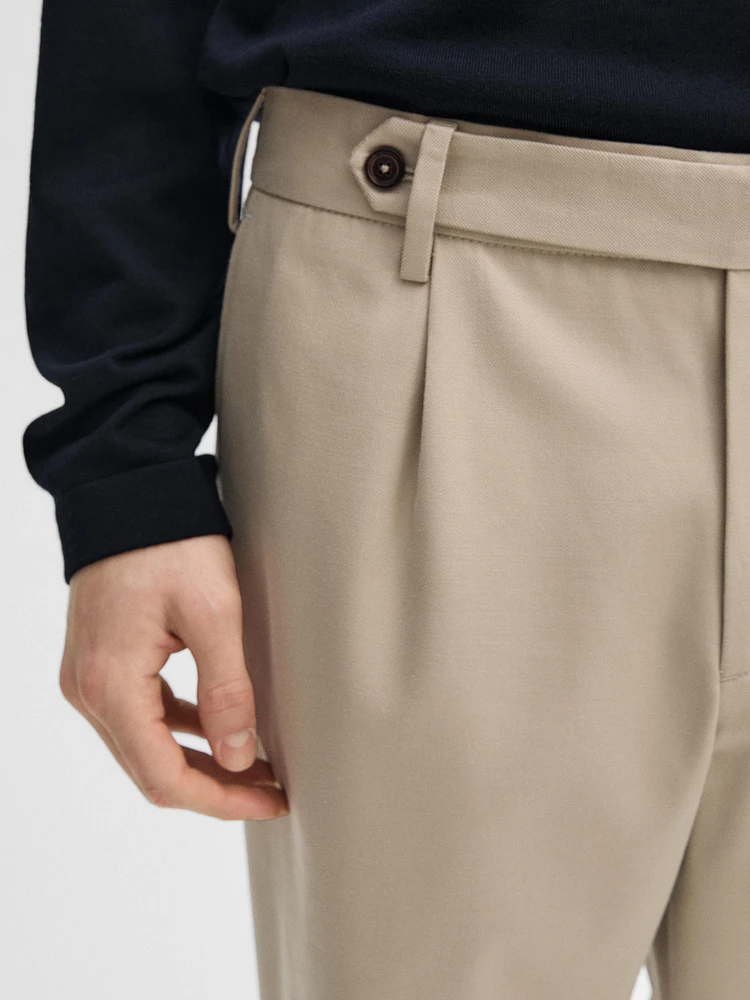 Cotton blend darted trousers