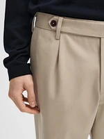 Cotton blend darted trousers