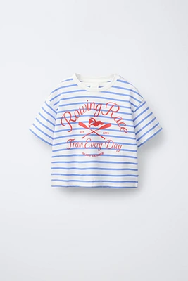 STRIPED NAUTICAL PRINT T-SHIRT