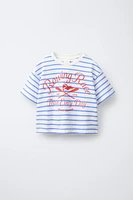 T-SHIRT À RAYURES IMPRIMÉ NAUTIQUE