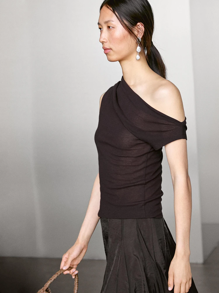 Top asymétrique 100 % coton