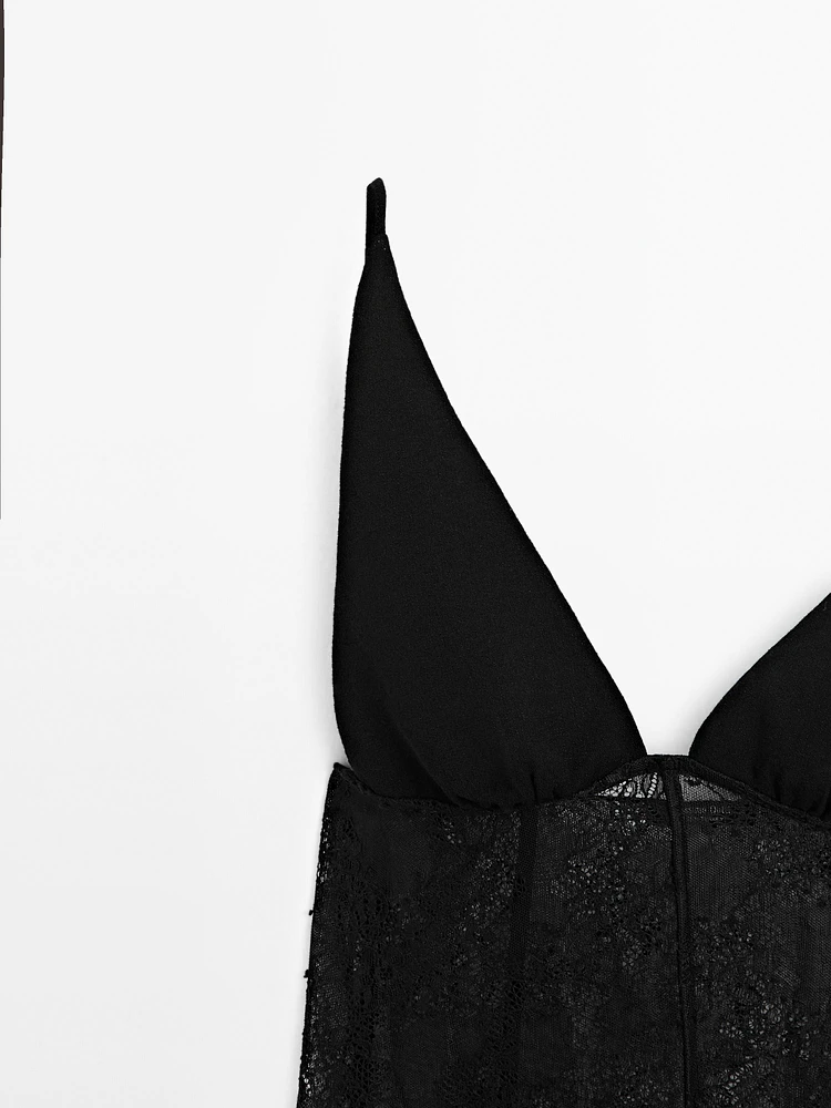 Strappy lace camisole top