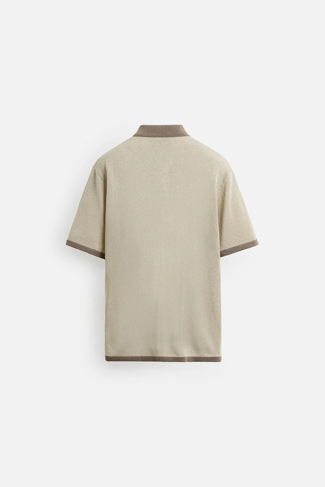 CONTRAST KNIT POLO