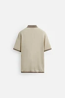 CONTRAST KNIT POLO