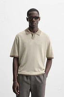 CONTRAST KNIT POLO