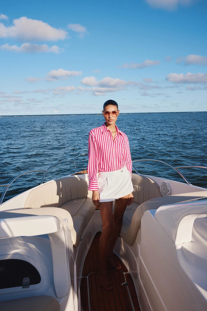 STRIPED LINEN BLEND SHIRT