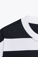 LONDON EMBROIDERED STRIPED T-SHIRT