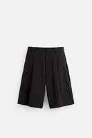 RELAXED FIT PLEATED SHORTS