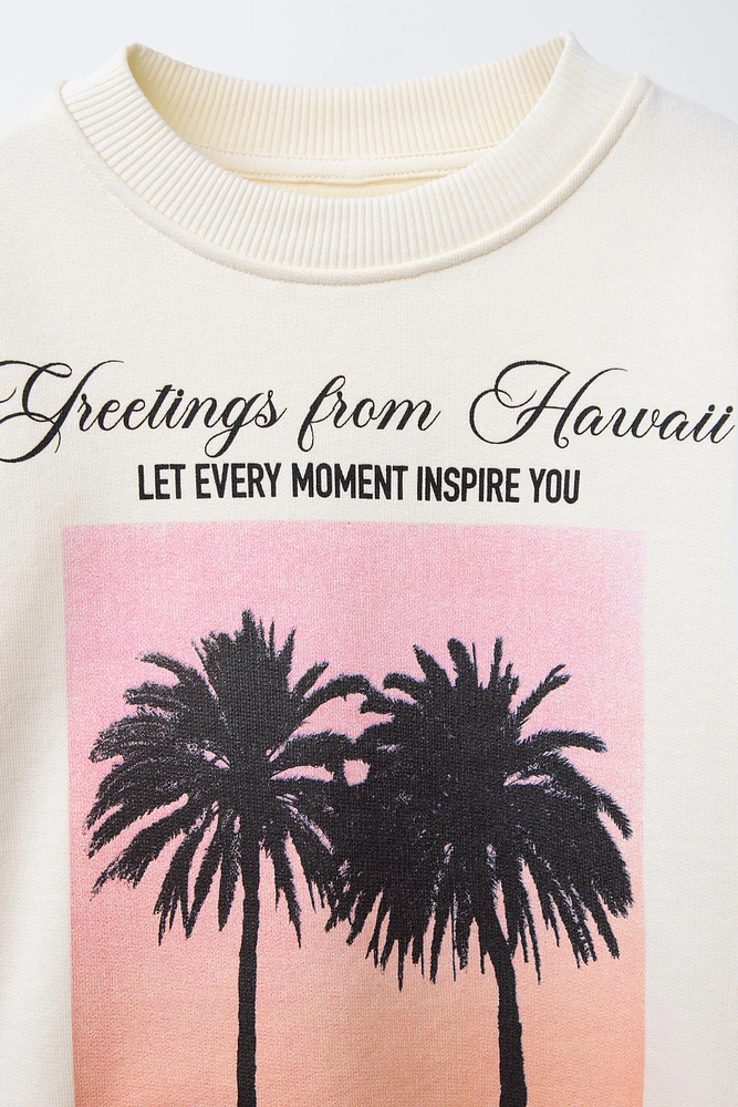 SWEAT À IMPRIMÉ PALMIERS