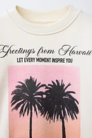 PALM TREE PRINT SWEATSHIRT