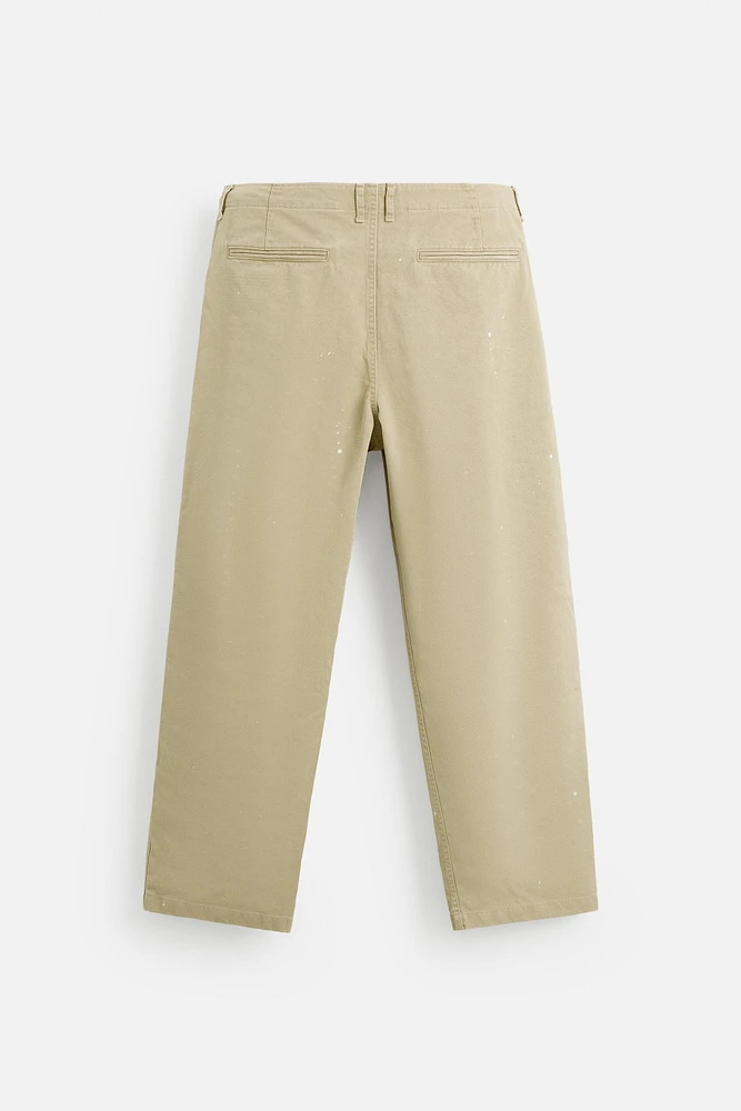 PAINT SPLATTER CHINO PANTS