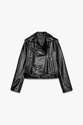 FAUX LEATHER BIKER JACKET