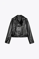 FAUX LEATHER BIKER JACKET