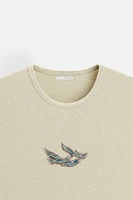 T-SHIRT EN MAILLE À IMPRIMÉ RELIEF
