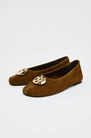 SUEDE LEATHER BALLET FLATS