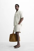 TEXTURED STRIPED SHORTS