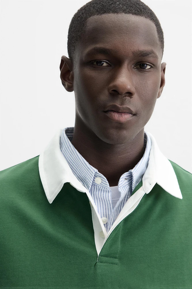 POLO EN JACQUARD À RAYURES
