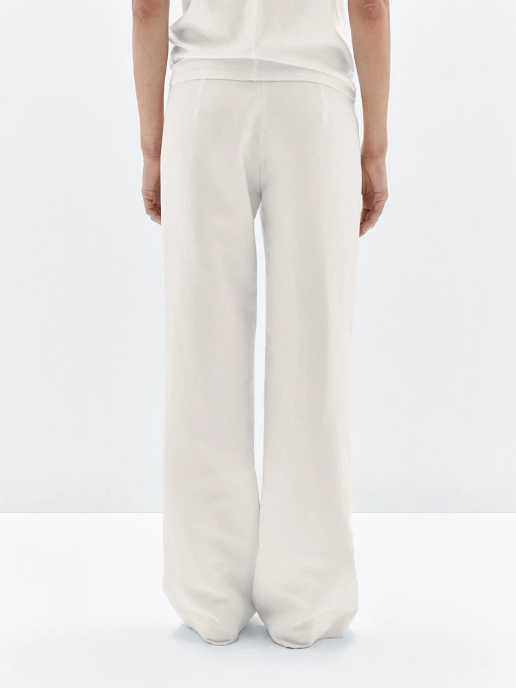 Straight-fit trousers with buckle detail