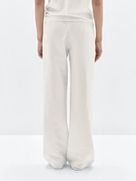 Straight-fit trousers with buckle detail