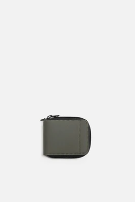 ZIPPERED RUBBERIZED WALLET