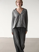 Cotton blend shirt with print detail