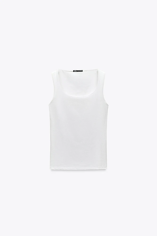 WIDE STRAP POLYAMIDE TOP