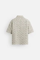 CONTRAST TEXTURE OVERSHIRT