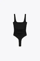 RUCHED POLYAMIDE BODYSUIT