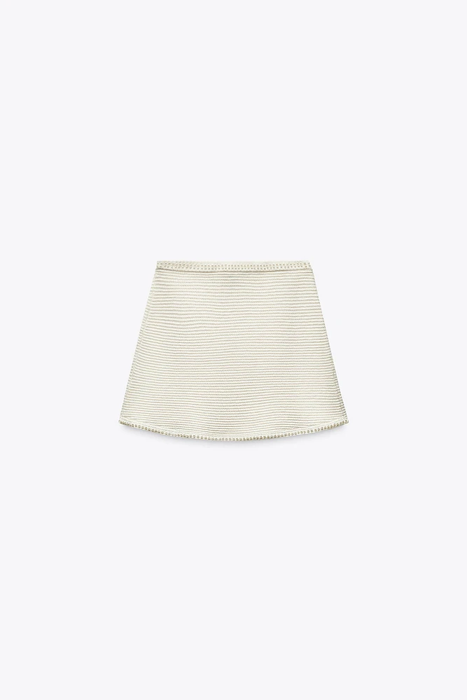 PEARL KNIT MINI SKIRT