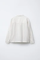 LINEN MANDARIN COLLAR SHIRT