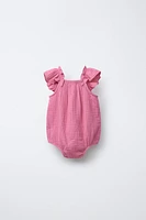 TEXTURED CROCHET FLOWER ROMPER