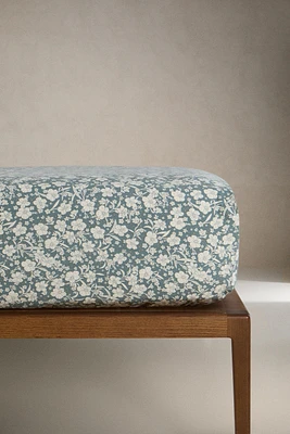 DRAP-HOUSSE ENFANT FLEURS TROPICALES