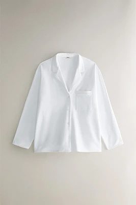 NAPPED SHIRT WITH TRIM