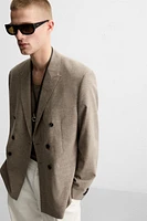 DOUBLE BREASTED TEXTURED WEAVE JACKET