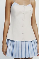 COMBINATION SHORT POPLIN DRESS