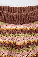 MULTICOLOR STRIPED KNIT SHORTS