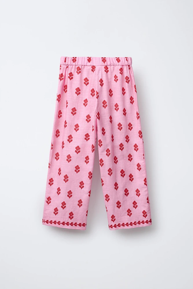 PANTALON À IMPRIMÉ FLEURS