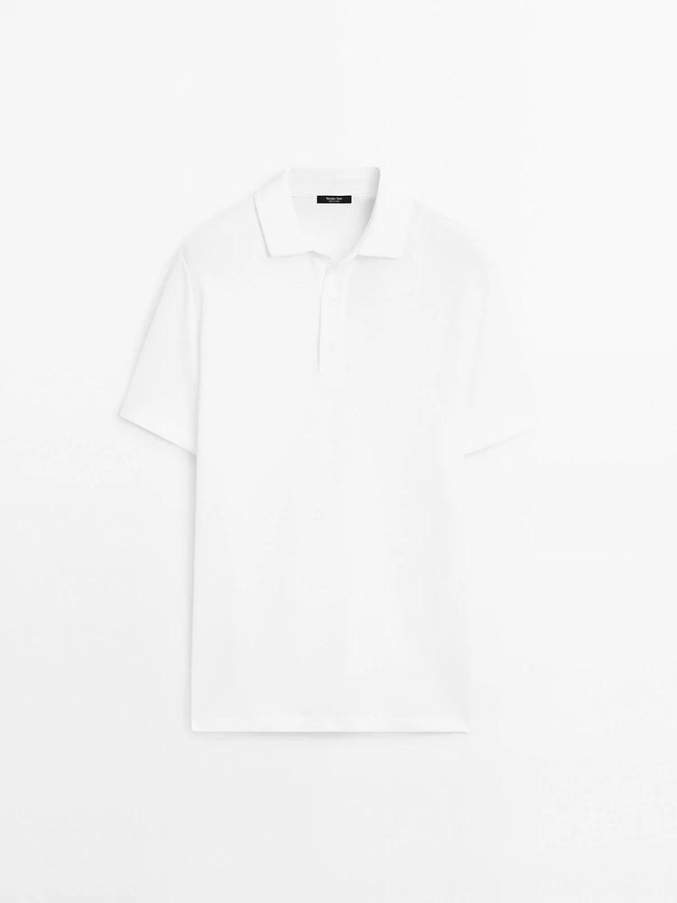 Polo manches courtes texturé