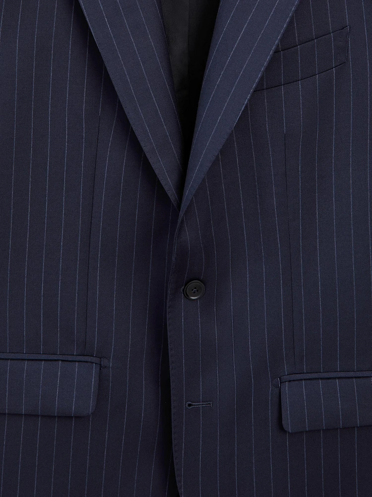 100% wool striped suit blazer