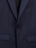 100% wool striped suit blazer