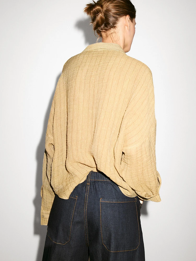 100% cotton mid-rise wide-leg jeans