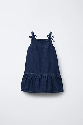 LITTLE BOWS DENIM DRESS