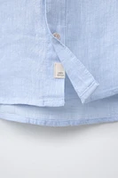 100% LINEN MANDARIN COLLAR SHIRT