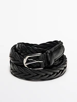 Ceinture en cuir tressé