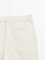 100% linen jogger fit trousers