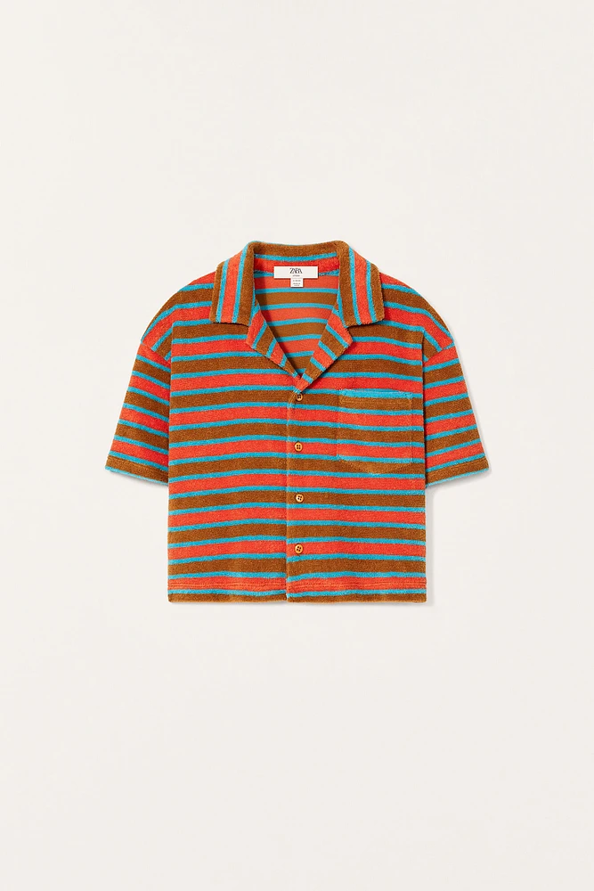 CHEMISE POLO EN TISSU ÉPONGE À RAYURES ÉDITION LIMITÉE