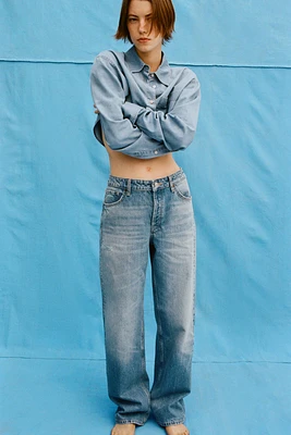 TRF CROP DENIM SHIRT