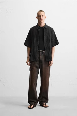 JACQUARD WRINKLE EFFECT SHIRT