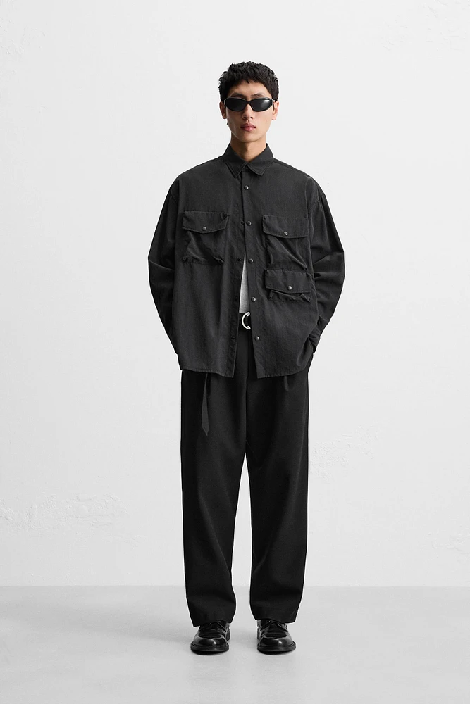 FLOWY UTILITY POCKET SHIRT