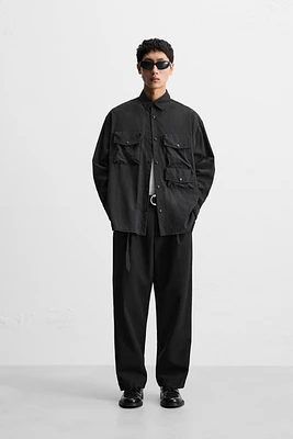 FLOWY UTILITY POCKET SHIRT